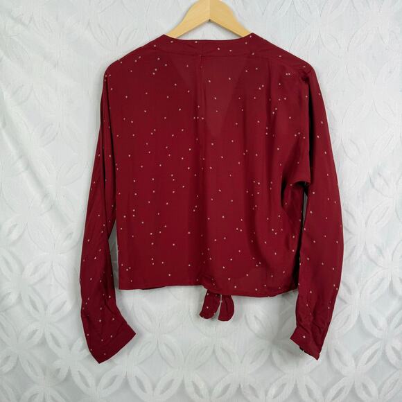 Rails Sloane Top Rogue Gradient Stars Button Shirt Size XS Tie Front Blouse - Picture 6 of 13